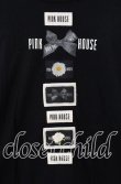 画像2: PINK HOUSE / ロゴリボンワッペン使いカットソー  クロ O-25-09-13-044-LO-TO-OW-OS (2)
