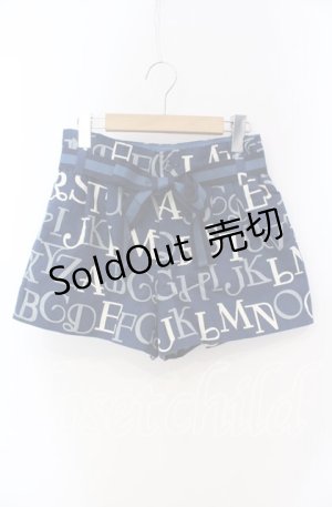 画像: Jane Marple / アルファベットロゴのショートパンツ M ブルー O-25-09-13-053-JM-PA-IG-OS