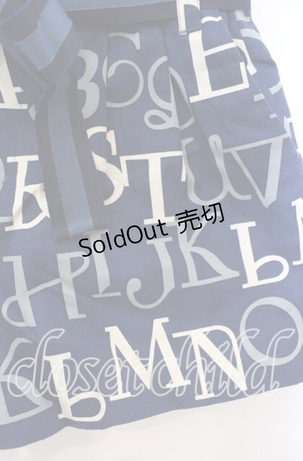 画像2: Jane Marple / アルファベットロゴのショートパンツ M ブルー O-25-09-13-053-JM-PA-IG-OS (2)