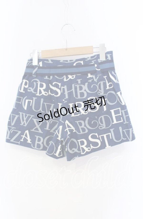 画像3: Jane Marple / アルファベットロゴのショートパンツ M ブルー O-25-09-13-053-JM-PA-IG-OS (3)
