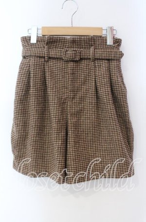 画像: Fi.n.t / ラウンドシルエットチェック柄ショートパンツ  ブラウン O-25-09-13-054-CA-PA-IG-OS