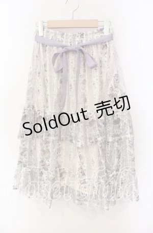 画像: axes femme / ストライプローズ柄スカート F ラベンダー O-25-09-13-056-AX-SK-OW-OS