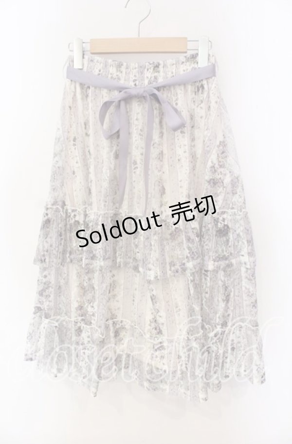 画像1: axes femme / ストライプローズ柄スカート F ラベンダー O-25-09-13-056-AX-SK-OW-OS (1)