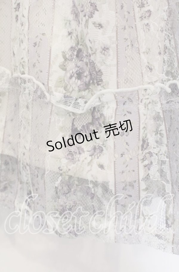 画像2: axes femme / ストライプローズ柄スカート F ラベンダー O-25-09-13-056-AX-SK-OW-OS (2)