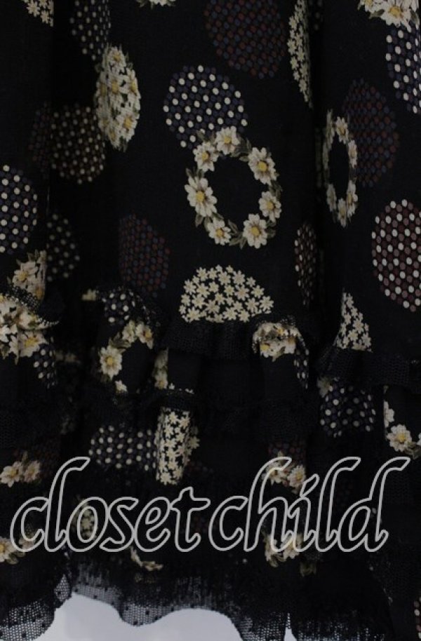 画像2: PINK HOUSE / フラワーリースドット柄スカート  クロ O-25-09-13-058-LO-SK-IG-OS (2)