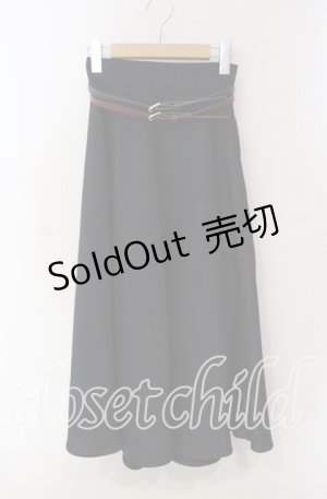 画像: an another angelus / ダブルカラーベルトフレアースカート F ネイビー O-25-09-13-059-CA-SK-OW-OS