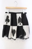 画像1: イチオク / トランプ柄スカート  ブラック×ホワイト O-25-09-13-063-PU-SK-OW-OS (1)