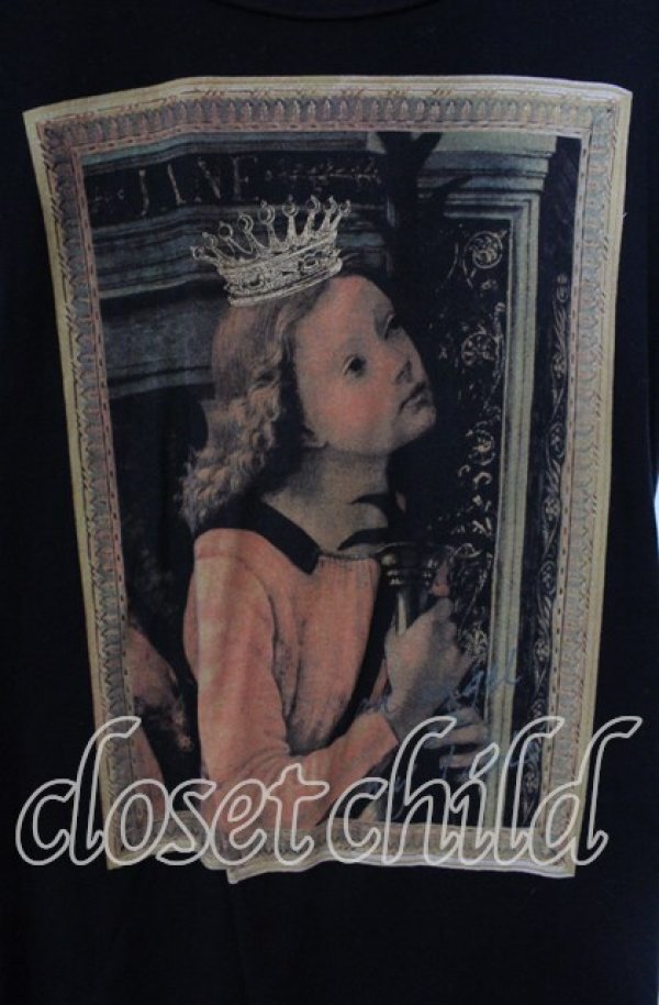 画像2: Jane Marple / frame angel プリントのロングTシャツ M クロ O-25-09-13-006-JM-TO-IG-OS (2)