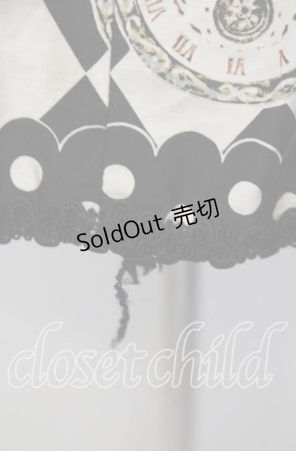 画像5: ALICE and the PIRATES / 時計じかけのおすましキャット柄 ジャンパースカートI  クロ×アイボリー O-25-09-13-072-PA-OP-OW-OS (5)