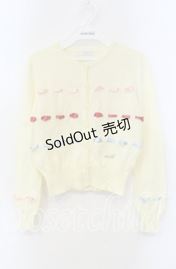 画像1: MILK / リボンフルカーデ  イエロー O-25-09-13-083-ML-TO-IG-OS (1)