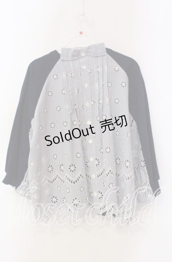 画像3: Jane Marple Dans Le Salon / Compact fleece scallop lace sweatshirt スウェット M ネイビー O-25-09-13-089-JM-TO-IG-ZT093 (3)