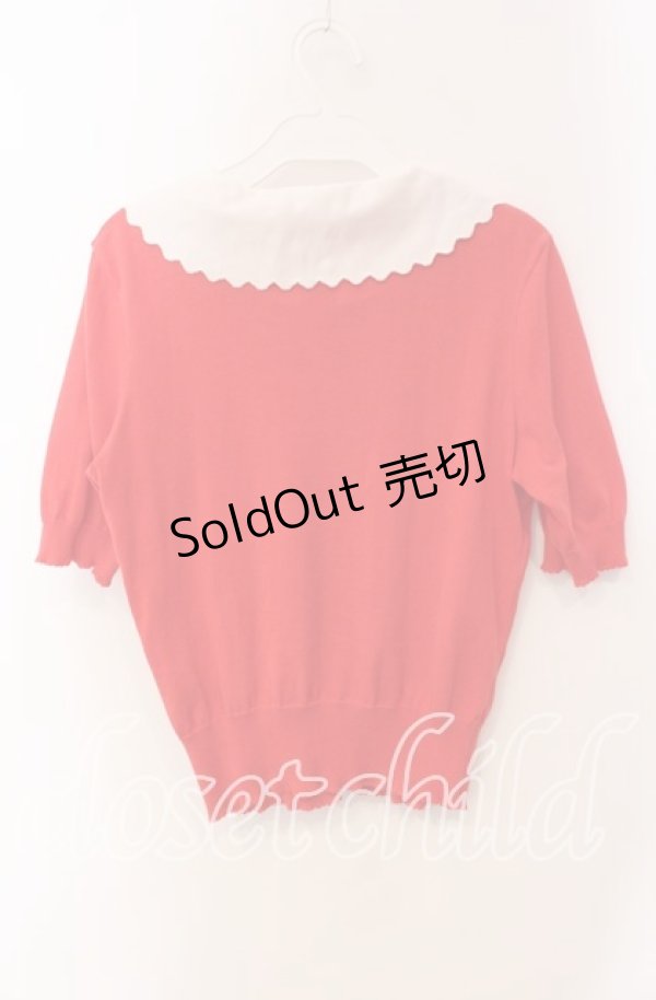 画像3: Jane Marple / ローズエンブロイダリーカラーのカーディガン M アカ O-25-09-13-090-JM-TO-IG-OS (3)