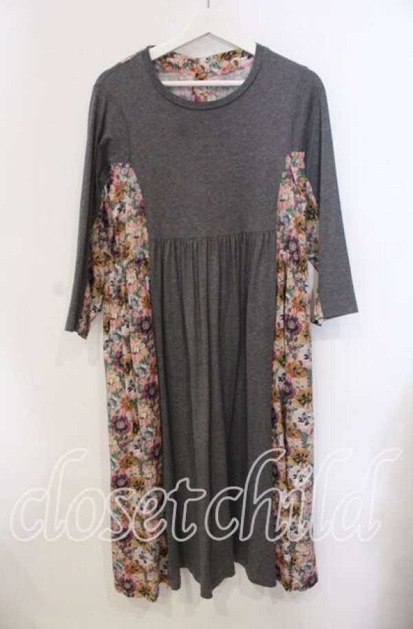 画像1: Jane Marple Dans Le Salon / T-cloth・Poppy amelie dress ドレス M グレー×ピンク O-25-09-13-092-JM-OP-IG-OS (1)