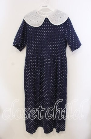 画像: Jane Marple / Ribbon cut dobby lace collar dress ドレス M ネイビー O-25-09-13-094-JM-OP-IG-OS