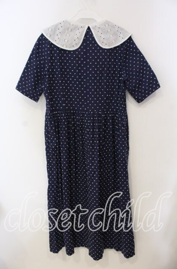 画像3: Jane Marple / Ribbon cut dobby lace collar dress ドレス M ネイビー O-25-09-13-094-JM-OP-IG-OS (3)