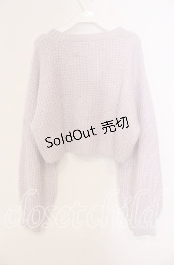 画像3: axes femme POETIQUE / モヘアショートニットカーディガン  ラベンダー O-25-09-13-009-AX-TO-IG-OS (3)