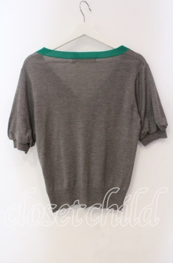 画像2: Jane Marple Dans Le Salon / ラインポケットカーディガン M グレー×グリーン O-25-09-13-099-JM-TO-IG-ZT093 (2)