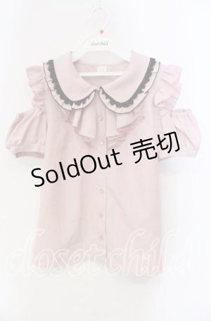 画像: Secret Honey / バイカラーラッフル肩開きブラウス  ピンク￥ O-25-09-13-100-CA-BL-IG-OS