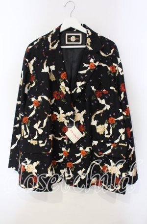 画像: PINK HOUSE / little sunny bite × pink house Flower print big jacket  クロ O-25-09-13-101-LO-JA-IG-OS