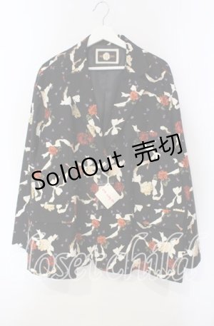 画像: PINK HOUSE / little sunny bite × pink house Flower print big jacket  クロ O-25-09-13-101-LO-JA-IG-ZI