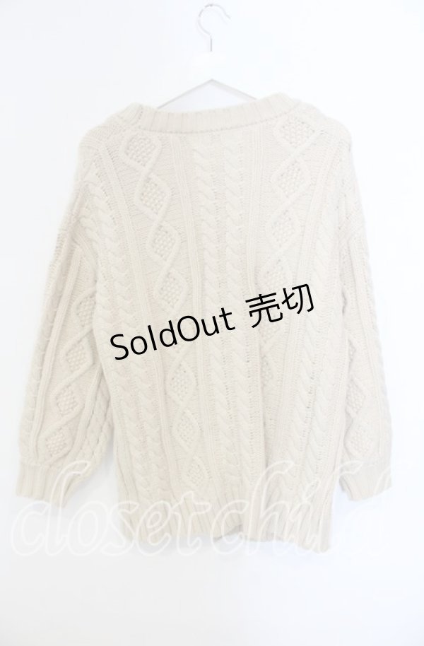 画像2: axes femme / リボンロングニットカーディガン  ベージュ O-25-09-13-010-AX-TO-IG-OS (2)