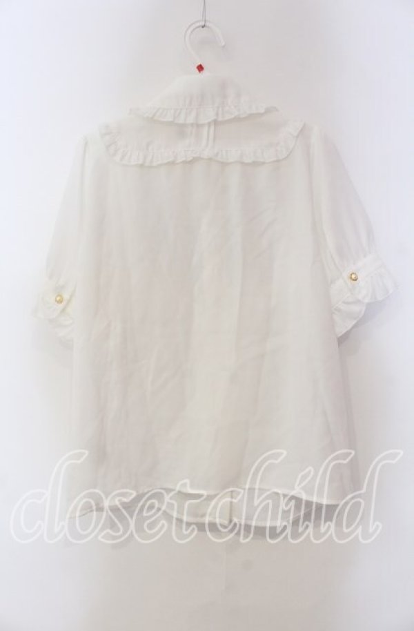 画像3: Amavel / ジャボ付きリボンブラウス F シロ×クロ O-25-09-13-105-CA-BL-OW-ZT330 (3)