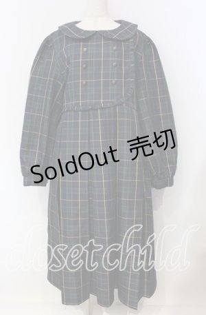 画像: FLC / チェック柄ボックスプリーツワンピース 3L グリーン O-25-09-13-107-LO-OP-OW-ZT0916B