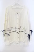 画像1: axes femme / sajou刺繍入ニットカーデ  生成り O-25-09-13-013-AX-TO-IG-OS (1)