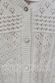 画像2: axes femme / 透かし編みニットカーディガン  生成り O-25-09-13-016-AX-TO-IG-OS (2)
