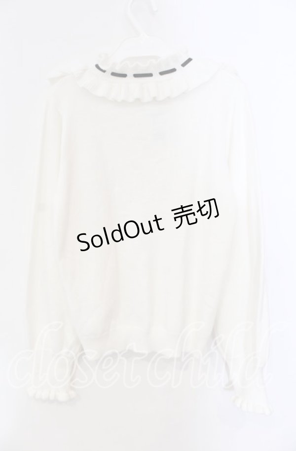 画像3: axes femme / ヨークフリルニット  シロ O-25-09-13-020-AX-TO-IG-OS (3)