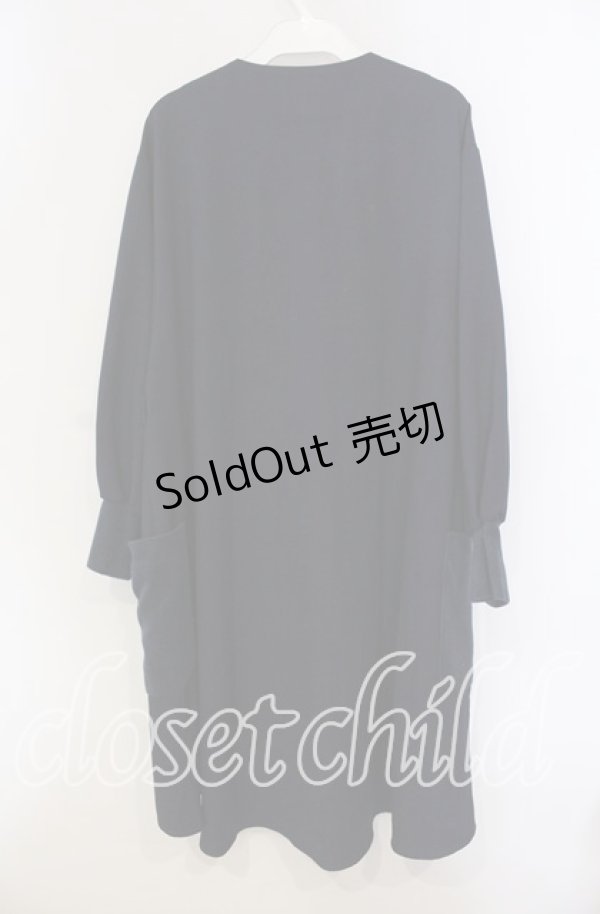 画像2: axes femme / レース切替割烹着  ネイビー O-25-09-13-022-AX-OP-IG-ZT127 (2)