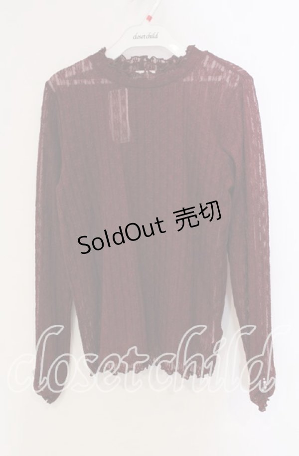 画像1: axes femme / フラワー総レースインナー  ワイン O-25-09-13-026-AX-TO-IG-OS (1)