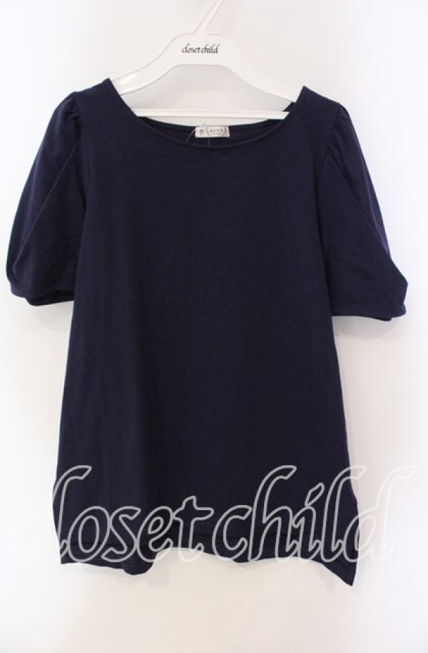 画像1: axes femme / レース襟set Tシャツ【Tシャツ単品】 M ネイビー O-25-09-13-027-AX-TS-IG-ZT082 (1)