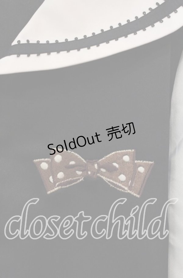 画像2: 【SALE】Shirley Temple / カトラリージャケット  クロ×アイボリー O-25-09-13-029-ET-JA-IG-ZT378 (2)