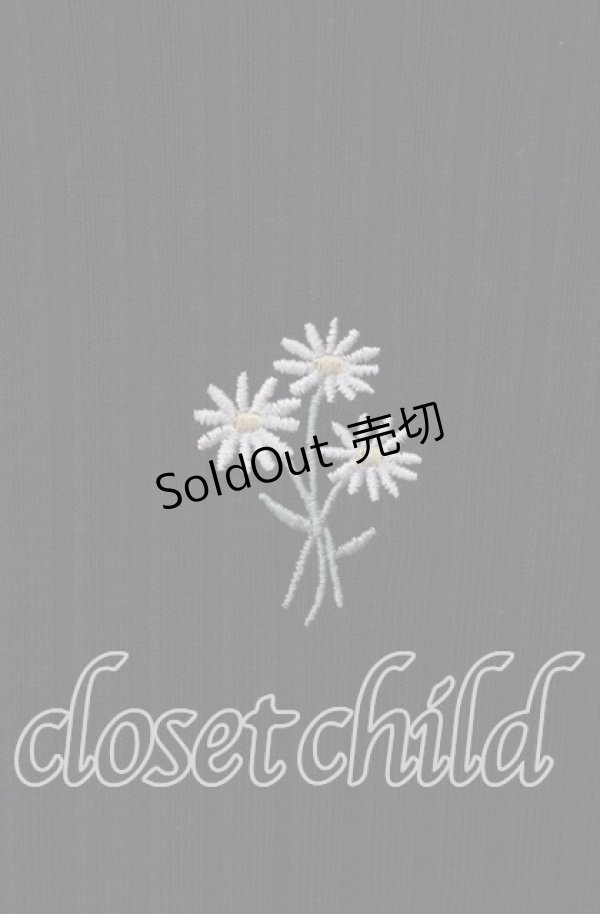 画像2: axes femme / マーガレット刺繍リブトップス F クロ O-25-09-13-033-AX-TO-OW-OS (2)