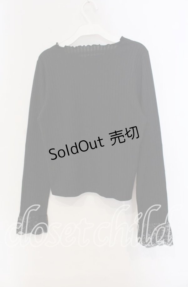 画像3: axes femme / マーガレット刺繍リブトップス F クロ O-25-09-13-033-AX-TO-OW-OS (3)