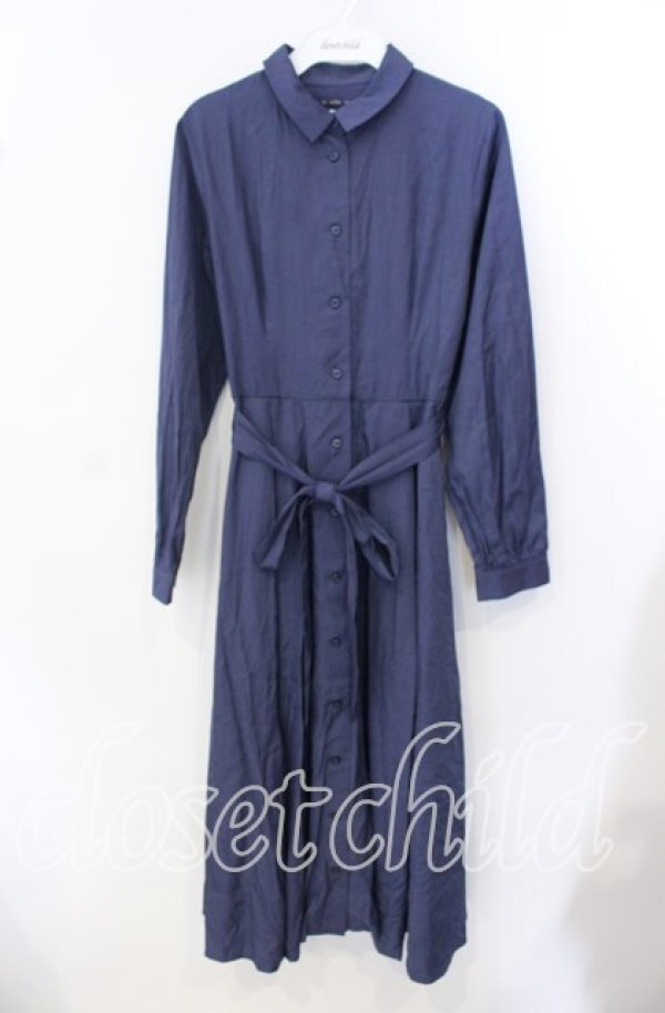 画像1: an another angelus / 角衿ロングシャツワンピース  ネイビー O-25-09-15-031-CA-OP-IG-ZT360 (1)