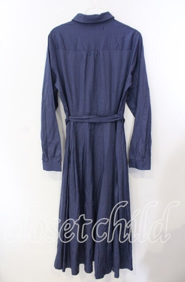 画像2: an another angelus / 角衿ロングシャツワンピース  ネイビー O-25-09-15-031-CA-OP-IG-ZT360 (2)
