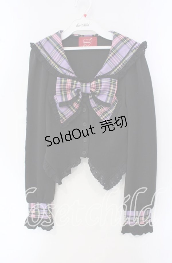 画像1: Jamieエーエヌケー / きまぐれセーラープルオーバー  ブラック×パープル O-25-09-15-038-LO-TO-IG-OS (1)