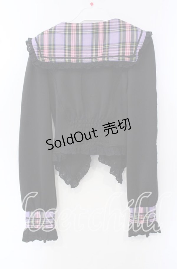 画像4: Jamieエーエヌケー / きまぐれセーラープルオーバー  ブラック×パープル O-25-09-15-038-LO-TO-IG-OS (4)