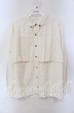 画像: axes femme / チェーン付プリーツシャツ M キナリ O-25-09-15-040-AX-BL-OW-OS