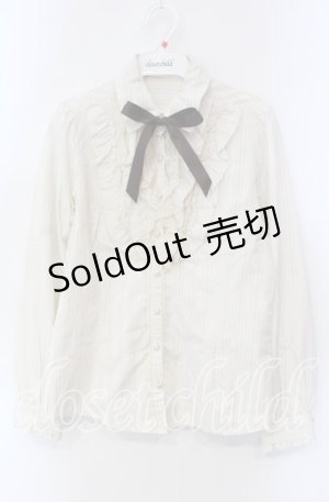 画像: axes femme / 襟取り外しフリルブラウス M キナリ O-25-09-15-042-AX-BL-OW-OS