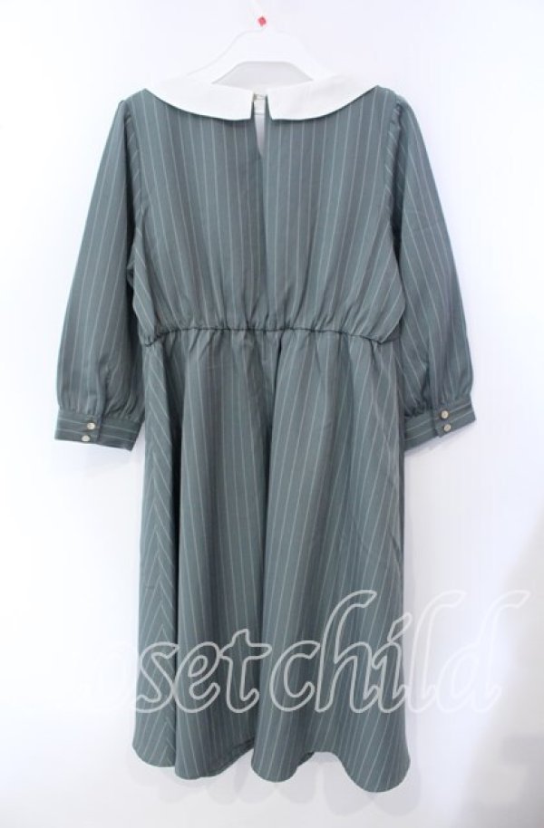 画像3: axes femme POETIQUE / ブロッキングフリルワンピ M グリーン O-25-09-15-053-AX-OP-OW-ZT361 (3)