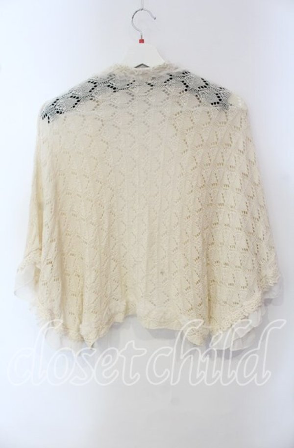 画像3: axes femme / チュール重ね透かし編みボレロ M キナリ O-25-09-15-054-AX-TO-OW-ZT383 (3)