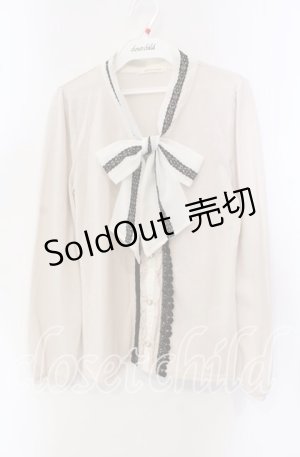 画像: axes femme / タイ付きブラウス風プルオーバー M キナリ O-25-09-15-055-AX-TO-OW-OS