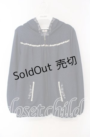 画像: axes femme / レース切り替えデニム調パーカー M インディゴ O-25-09-15-060-AX-TO-OW-OS