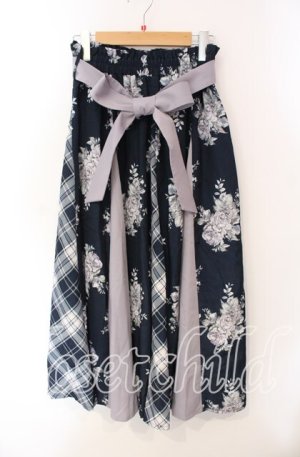 画像: axes femme / パッチワークミディスカート M ネイビー O-25-09-15-065-AX-SK-OW-OS
