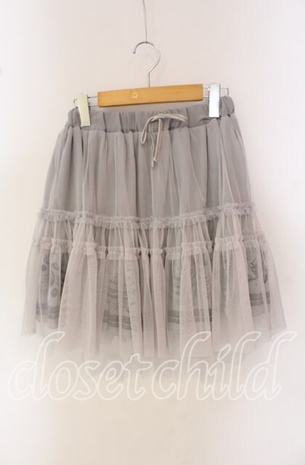 画像1: axes femme / 裾楽器ptチュールレイヤードスカート M グレー O-25-09-15-072-AX-SK-OW-OS (1)