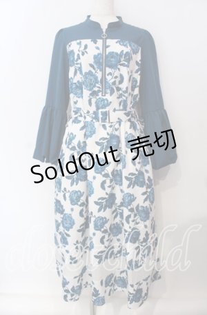 画像: axes femme / バルーンスリーブフラワーワンピース F キナリ O-25-09-15-011-AX-OP-OW-ZT474