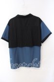 画像2: axes femme / バックプリーツシャツ F ブルー×クロ O-25-09-15-012-AX-BL-OW-ZT082 (2)